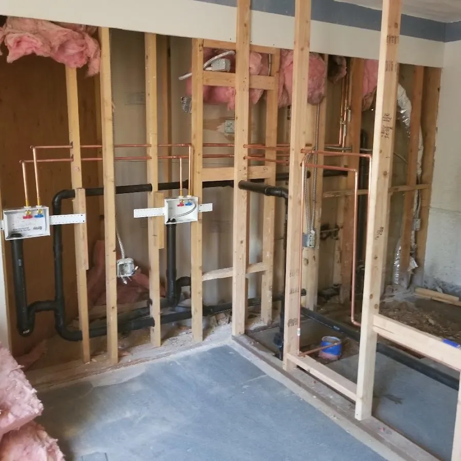 Copper pipe rough-in and plumbing installation in Kearney